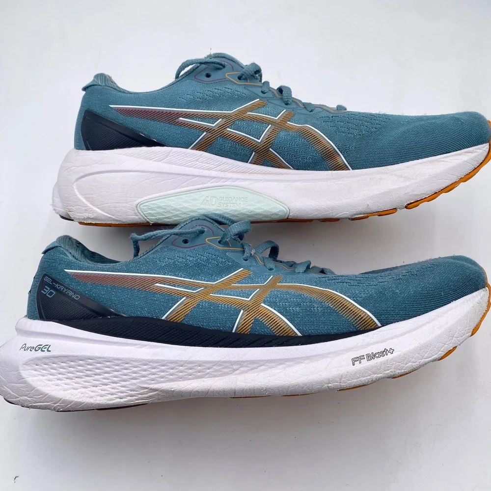 ASICS GEL-Kayano 30 Running Shoes Mens 10 Blue Orange FF Blast+ PureGEL 1011B548